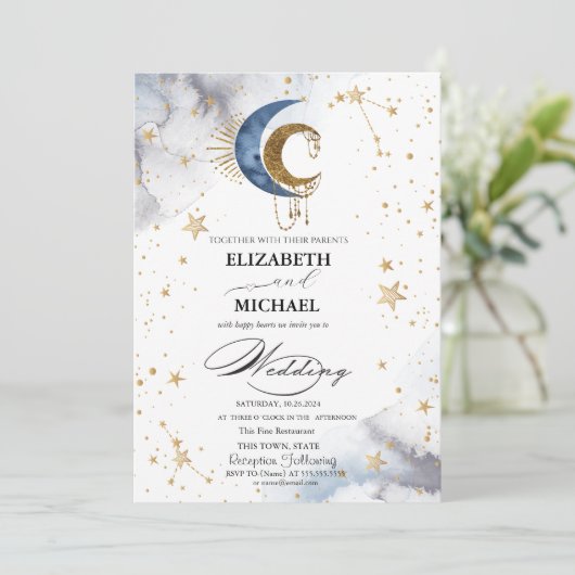 Celestial Moons, Stars Script Kaart (Staand voorkant)