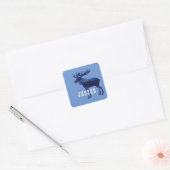 Celestial Moose Silhouette Custom Vierkante Sticker (Envelop)