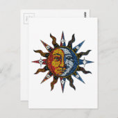 Celestial Mosaic Sun en Moon Briefkaart (Voorkant / Achterkant)