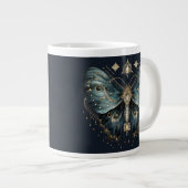 Celestial Moth Dark Aesthetic Coffee Mug Extra Grote Beker (Voorkant rechts)