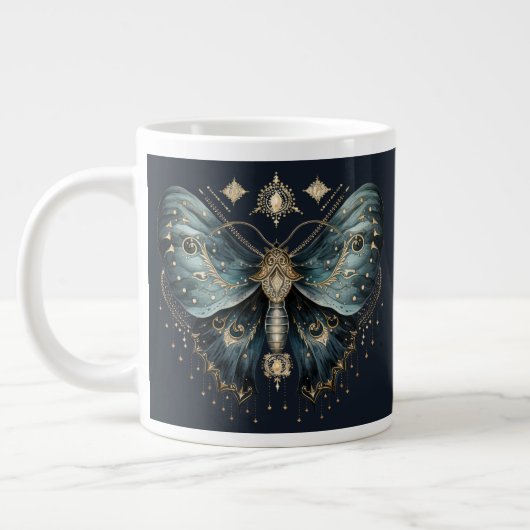 Celestial Moth Dark Aesthetic Coffee Mug Extra Grote Beker (Links)
