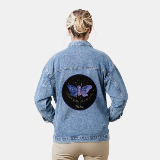 Celestial Moth Personalized Denim Jacket (Model)