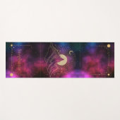 Celestial Mountain Sunrise Monogram Goud Bourgondi Yogamat (Voorkant (horizontaal))