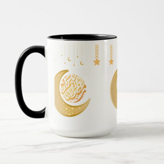 Celestial Mug – Gold Crescent Moons & Stars for Dr (Gauche)