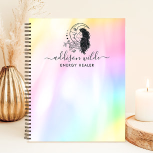 Celestial Mystic Moon Goddess Rainbow gepersonalis Notitieboek