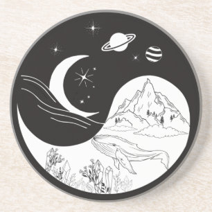 Celestial Mystic Yin Yang Beting Love Zandsteen Onderzetter