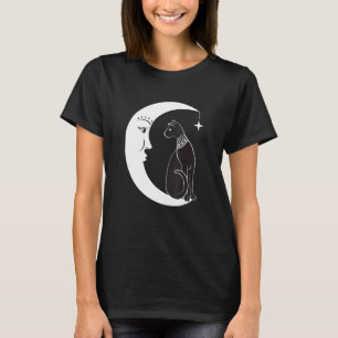 Celestial Mystical Black Cat Familiar Pagan Witchc T-shirt