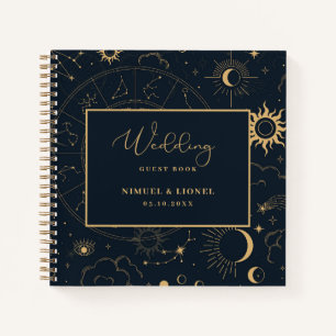 Celestial Mystical Elements Starsignes Gastenboek Notitieboek