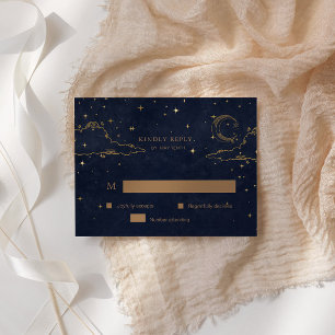 Celestial Mystical Gold RSVP Response Kaart