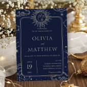 Celestial Mystical Sterrennacht Moon Stars Wedding Kaart