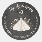 Celestial mystiek mot retour adres label (Voorkant)