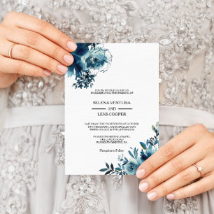 Celestial Navy Blue Floral bruilool Kaart