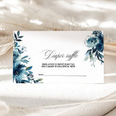 Celestial Navy Blue Floral Diaper Raffle Informatiekaartje