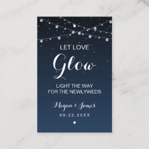 Celestial Navy Blue Stars Wedding Glow Stick Label