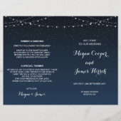 Celestial Navy Blue Sterrennacht Wedding Programme (Voorkant)
