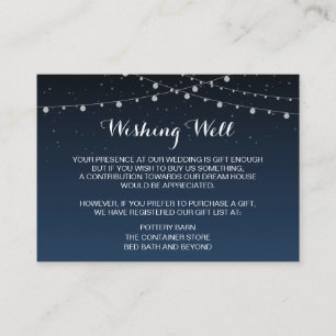 Celestial Navy Blue Sterrennacht Wedding Registry Informatiekaartje