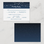 Celestial Navy Blue Sterrennacht Wedding RSVP Informatiekaartje (Voorkant / Achterkant)