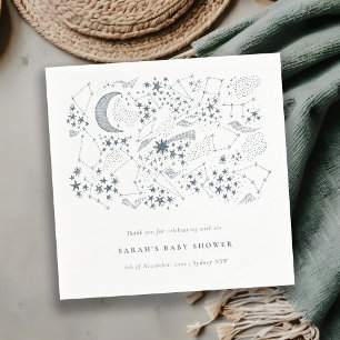 Celestial Navy Sterrennacht Moon Baby shower Servet