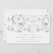 Celestial Navy Sterrennacht Moon Save the Date Kaart (Voorkant)