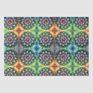 Celestial Neon Mandala Retro-Modern Tissuepapier