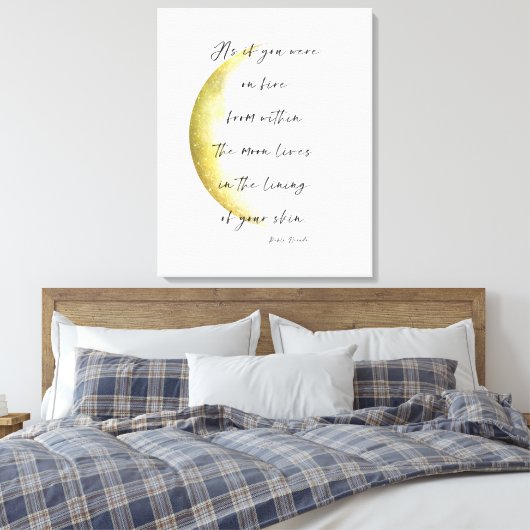 Celestial Neruda Poetry Stretched Canvas Print (Insitu (Slaapkamer))