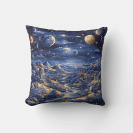 Celestial Night Blue Fantasy Landschap Kussen