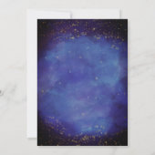 Celestial Night Sky Blue & Gold Stars Baby shower Kaart (Achterkant)