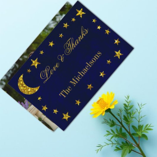 Celestial Night Sky Bruiloft Bedankkaart
