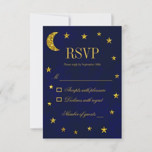 Celestial Night Sky Bruiloft RSVP Kaartje (Voorkant)