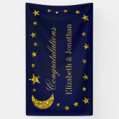 Celestial Night Sky Bruiloft Spandoek (Verticaal)