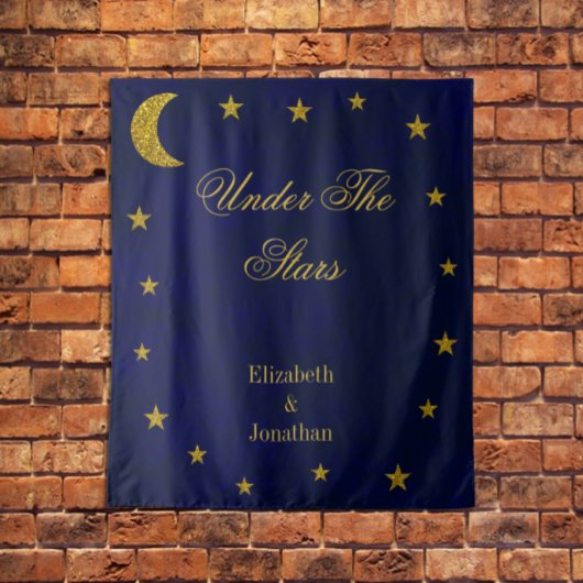 Celestial Night Sky Bruiloft Wandkleed