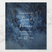 Celestial Night Sky | Etiket voor goudweddenschapp (Enkel label)