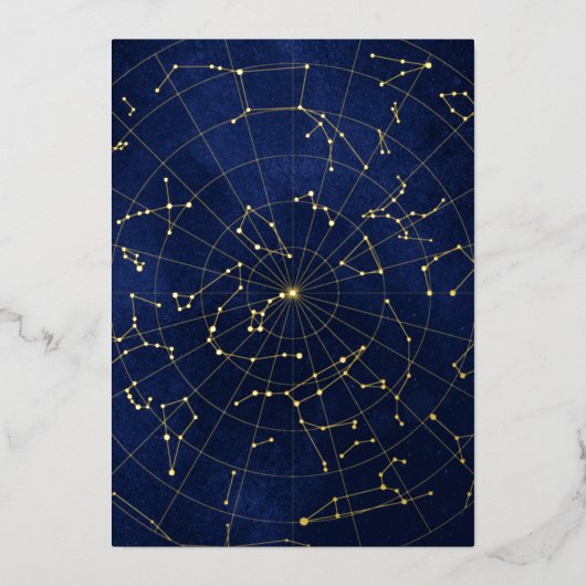 Celestial Night Sky Folie Uitnodiging - Back Kaart (Voorkant)