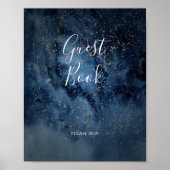 Celestial Night Sky | Gold Guest Book Sign Poster (Voorkant)