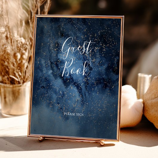 Celestial Night Sky | Gold Guest Book Sign Poster