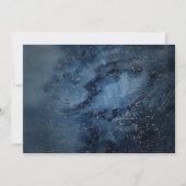 Celestial Night Sky | Horizontaal goud Save The Date (Achterkant)