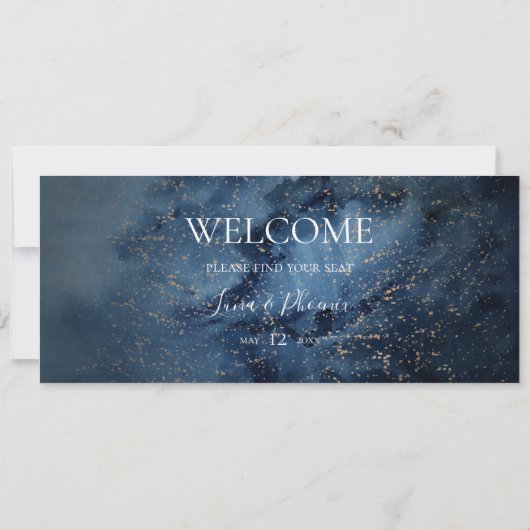 Celestial Night Sky | Koptekst Gold Seating Chart (Achterkant)