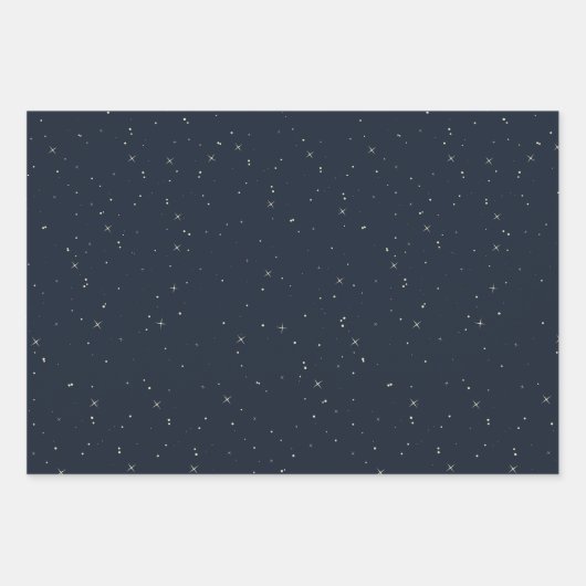 Celestial Night Sky Navy Blauw Inpakpapier Vel (Voorkant)