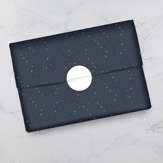 Celestial Night Sky Navy Blauw Inpakpapier Vel