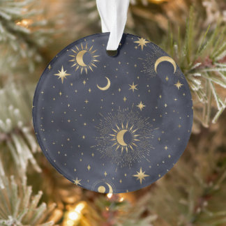 Celestial night sky patroonversiering ornament
