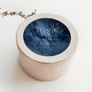 Celestial Night Sky Silver Hartelijk dank voor de Ronde Sticker