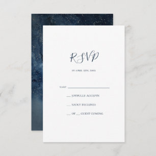 Celestial Night Sky   Silver RSVP-kaart RSVP Kaartje