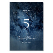 Celestial Night Sky | Silver Table Number Kaart (Achterkant)