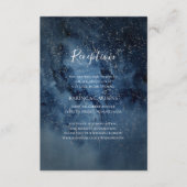 Celestial Night Sky Silver Wedding Reception Card Informatiekaartje (Voorkant)