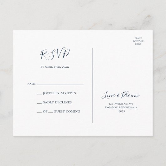 Celestial Night Sky | Zilverweddenschap RSVP-Brief Briefkaart (Achterkant)