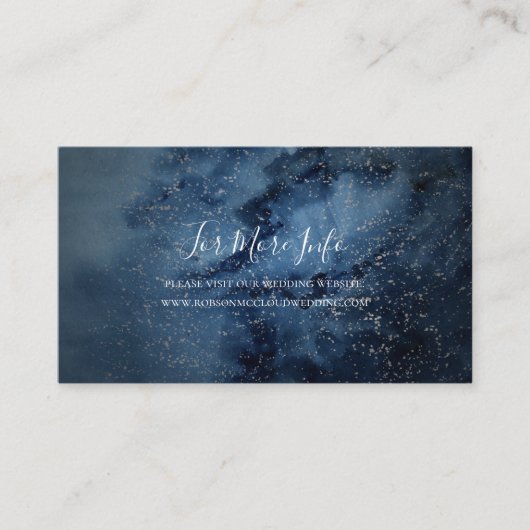 Celestial Night Sky | Zilverweddenschap Website Informatiekaartje (Voorkant)