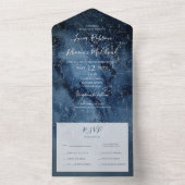 Celestial Night Sky | Zilverzegel en verzend All In One Uitnodiging (Binnen)