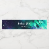 Celestial Noorderlicht bruiloft Waterfles Etiket (Enkel label)