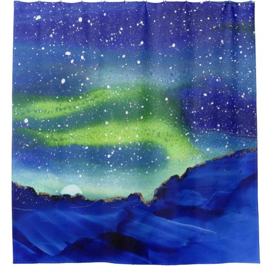 Celestial Northern Lights Artwork Douchegordijn (Voorkant)