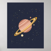 Celestial Nursery Soft Saturn Planet Poster (Voorkant)